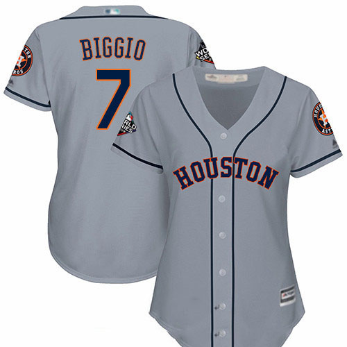 Astros #7 Craig Biggio Grey Road 2019 World Series Bound Women's Stitched Baseball Jersey