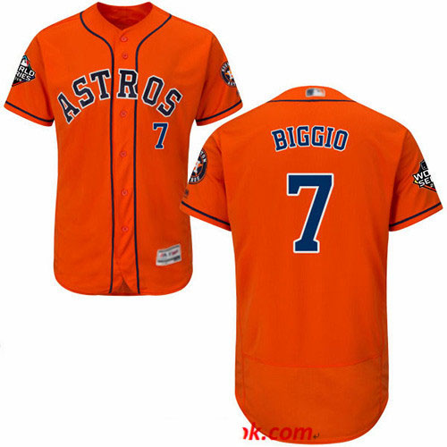Astros #7 Craig Biggio Orange Flexbase Authentic Collection 2019 World Series Bound Stitched Baseball Jersey