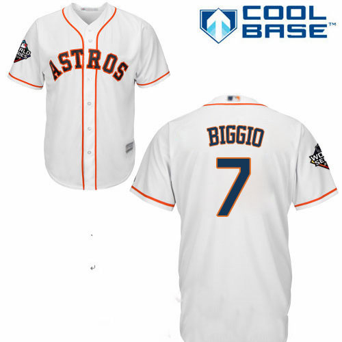 Astros #7 Craig Biggio White Cool Base 2019 World Series Bound Stitched Youth Baseball Jersey