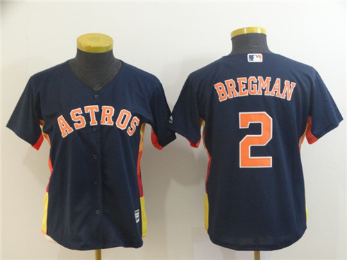 Astros 2 Alex Bregman Navy Women Cool Base Jersey