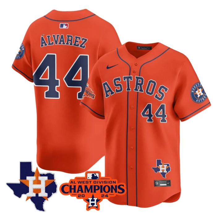Astros 2024 AL West Champions Baseball  Jersey - All Stitched YORDAN áLVAREZ -44
