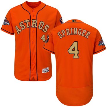 Astros 4 George Springer Orange 2018 Gold Program Flexbase Jersey