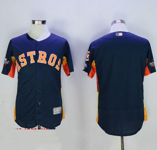 Astros Blank Navy Blue Flexbase Authentic Collection 2019 World Series Bound Stitched Baseball Jersey