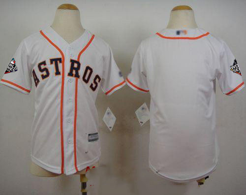 Astros Blank White Cool Base 2019 World Series Bound Stitched Youth Baseball Jersey