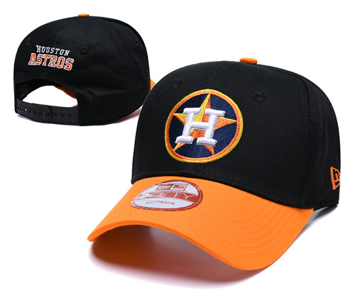 Astros Fresh Logo Black Peaked Adjustable Hat TX