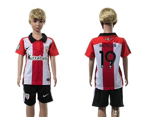 Athletic Bilbao #19 Muniain Home Kid Soccer Club Jersey