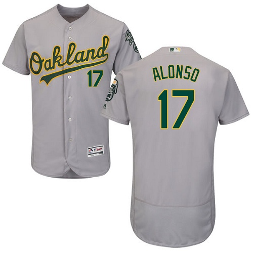 Athletics #17 Yonder Alonso Grey Flexbase Authentic Collection Stitched MLB Jersey