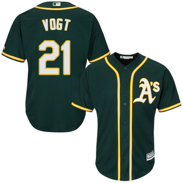 Athletics #21 Stephen Vogt Green Cool Base Stitched Youth MLB Jersey