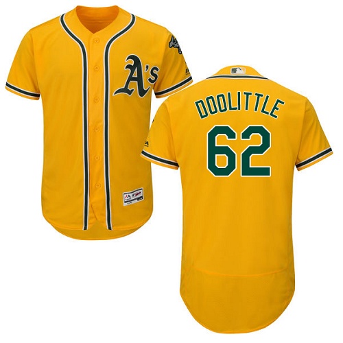 Athletics #62 Sean Doolittle Gold Flexbase Authentic Collection Stitched MLB Jersey