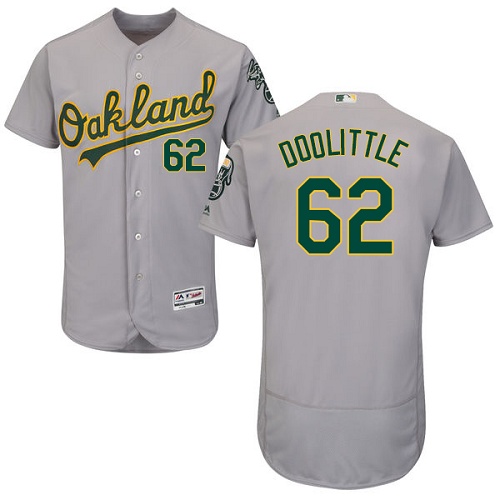 Athletics #62 Sean Doolittle Grey Flexbase Authentic Collection Stitched MLB Jersey