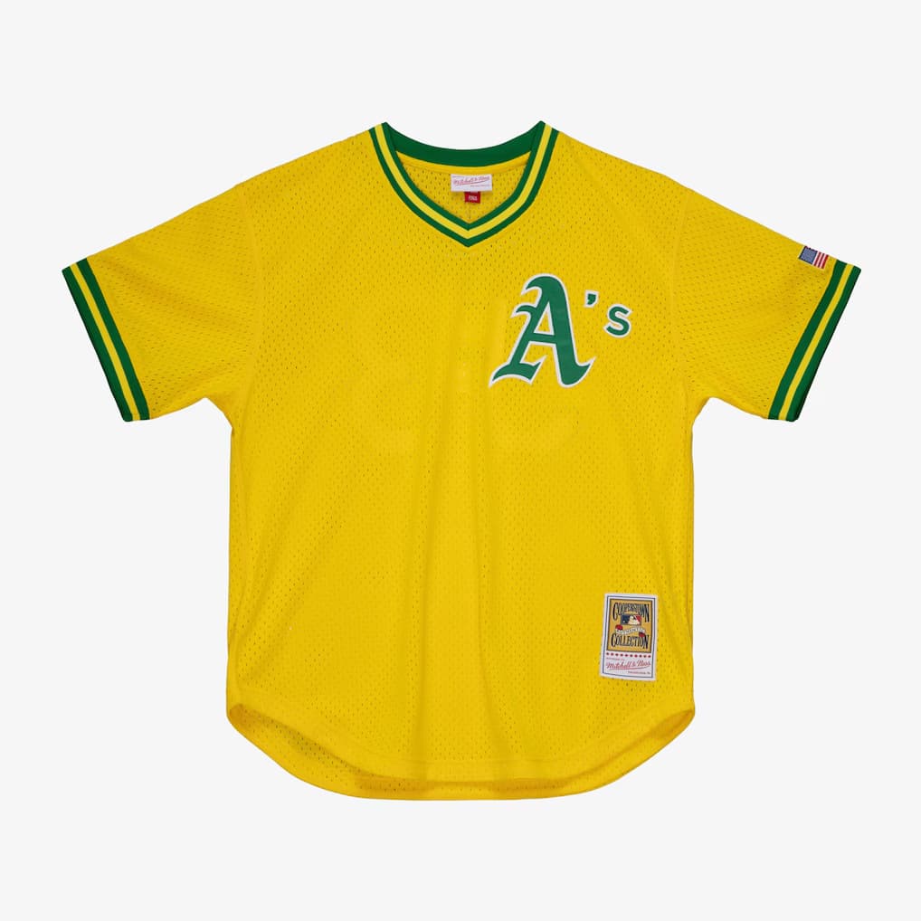 Athletics Gold 1990 Mesh Batting Practice Jersey