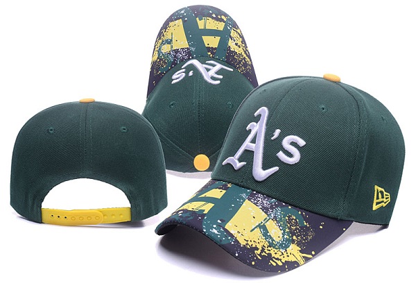 Athletics Team Logo Green Snapback Adjustable Hat