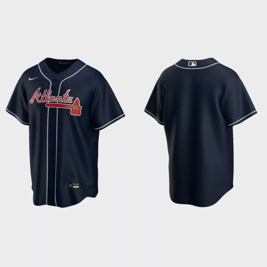 Atlanta Braves # Navy 2020 Replica Alternate Jersey