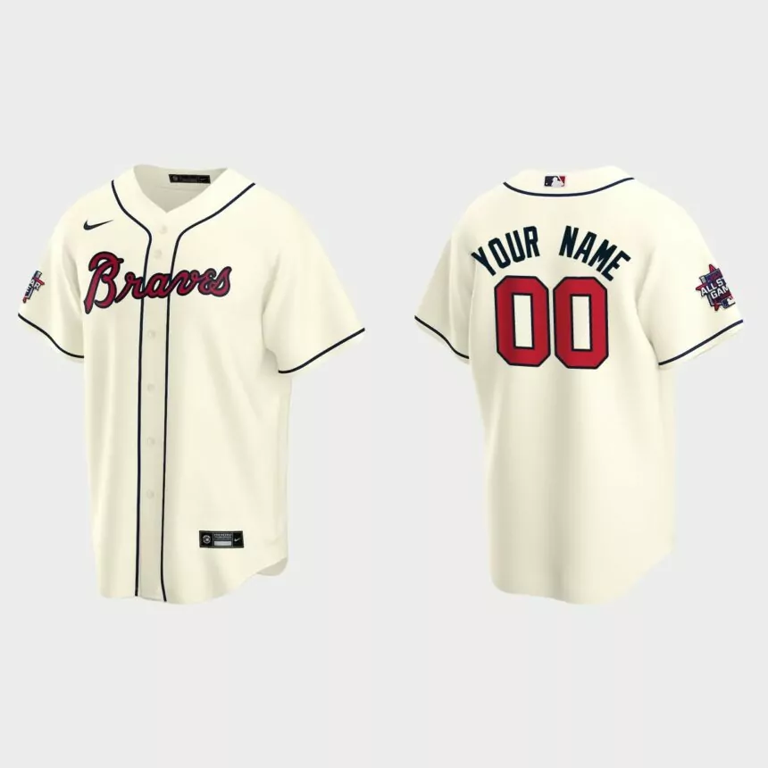 Atlanta Braves #00 Custom 2021 MLB All-Star Game Replica Jersey – Cream
