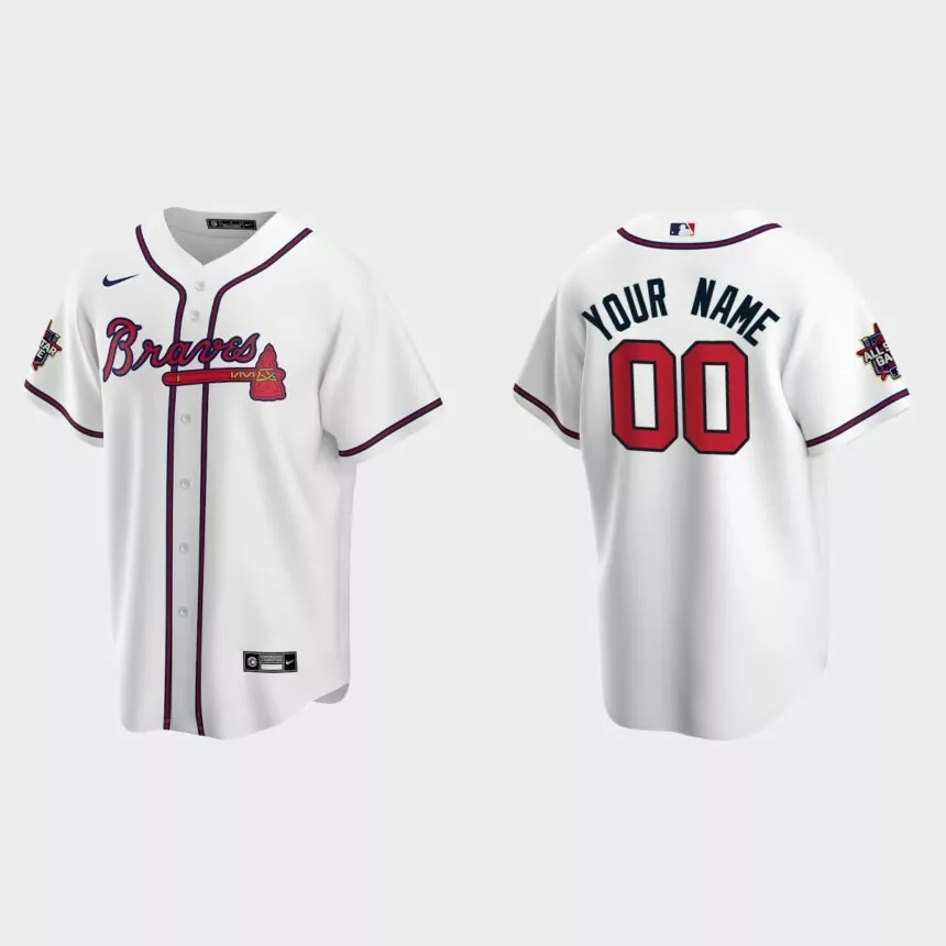 Atlanta Braves #00 Custom 2021 MLB All-Star Game Replica Jersey – White