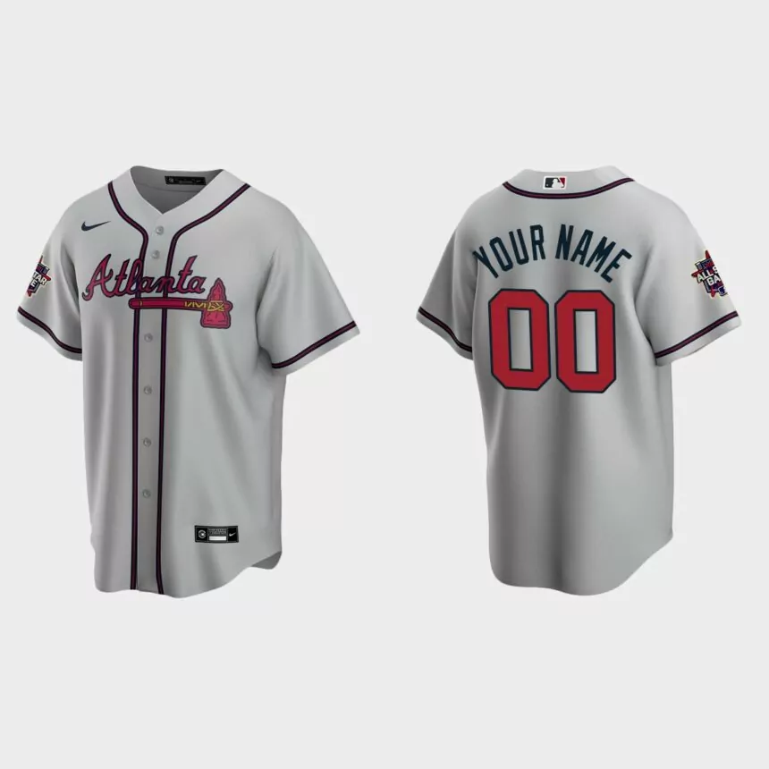 Atlanta Braves #00 Custom Replica 2021 MLB All-Star Jersey – Gray
