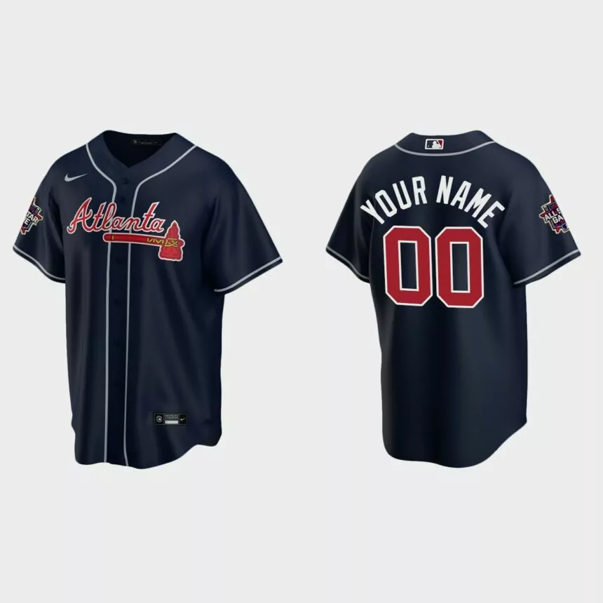 Atlanta Braves #00 Custom Replica 2021 MLB All-Star Jersey – Navy