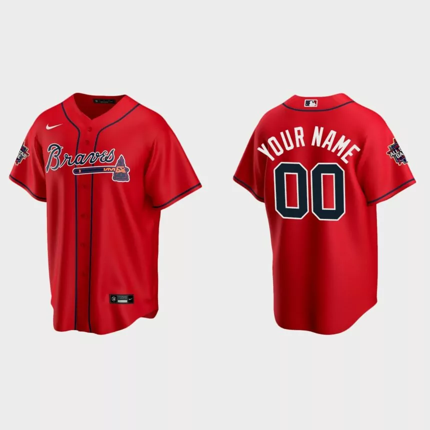 Atlanta Braves #00 Custom Replica 2021 MLB All-Star Jersey – Red