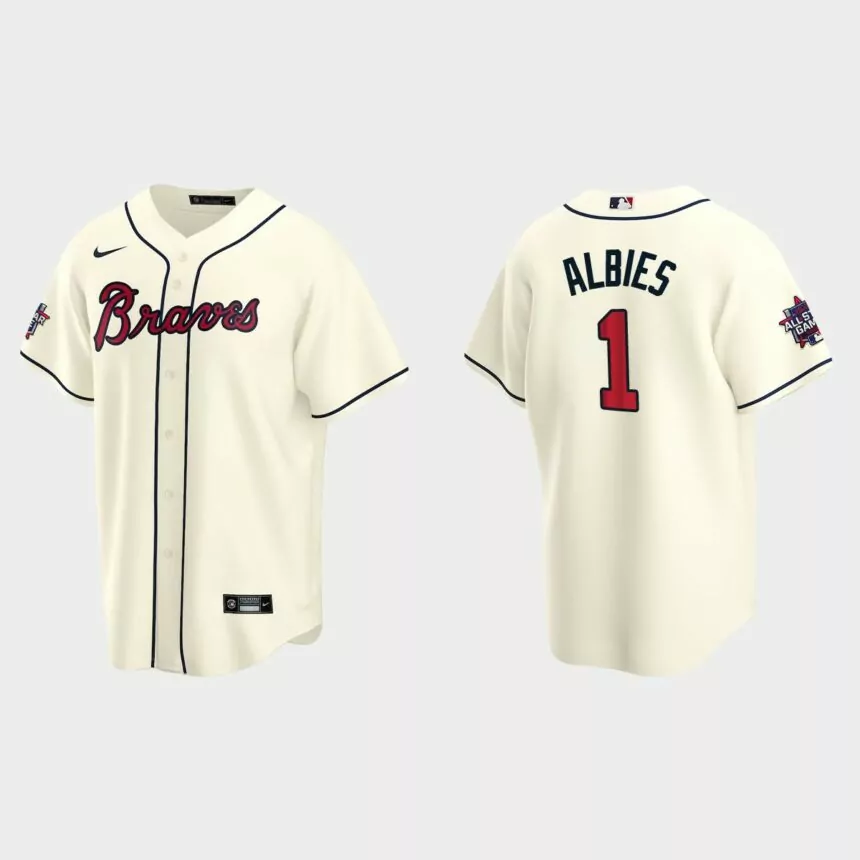 Atlanta Braves #1 Ozzie Albies 2021 MLB All-Star Game Replica Jersey – Cream