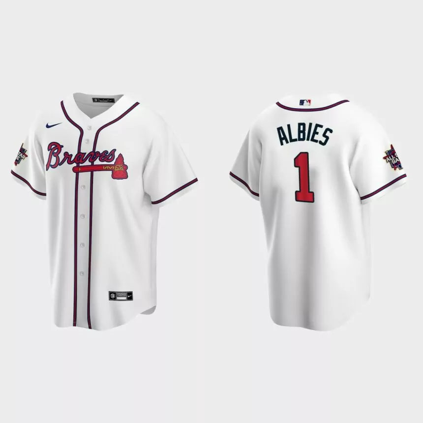 Atlanta Braves #1 Ozzie Albies 2021 MLB All-Star Game Replica Jersey – White