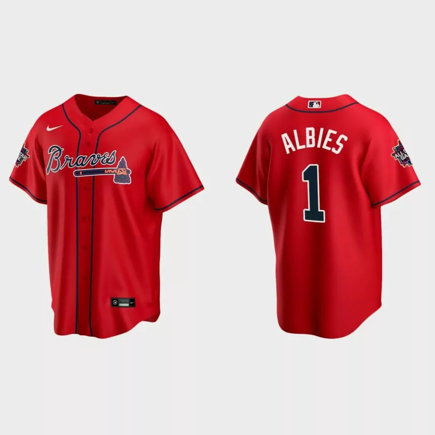 Atlanta Braves #1 Ozzie Albies Replica 2021 MLB All-Star Jersey – Red