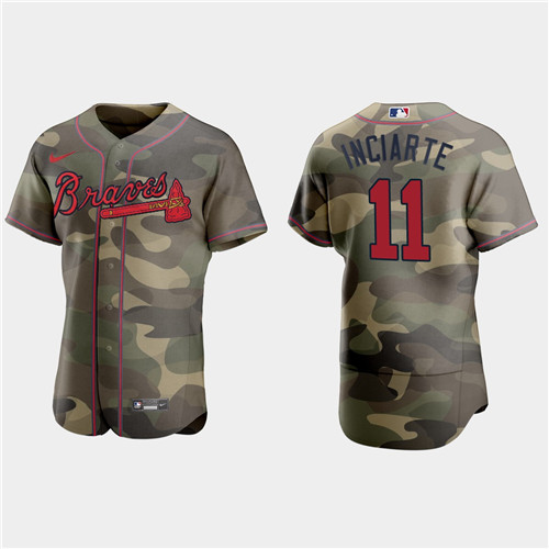 Atlanta Braves #11 Ender Inciarte Men's Nike 2021 Armed Forces Day Authentic MLB Jersey -Camo