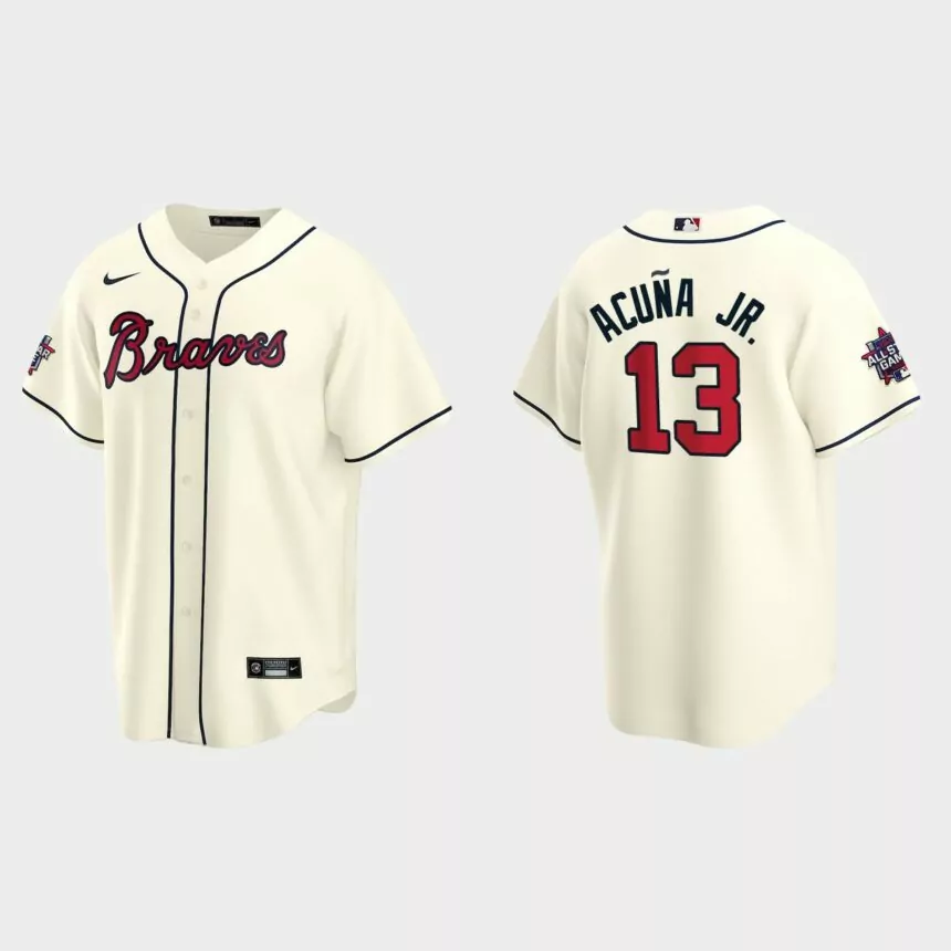 Atlanta Braves #13 Ronald Acuna Jr. 2021 MLB All-Star Game Replica Jersey – Cream