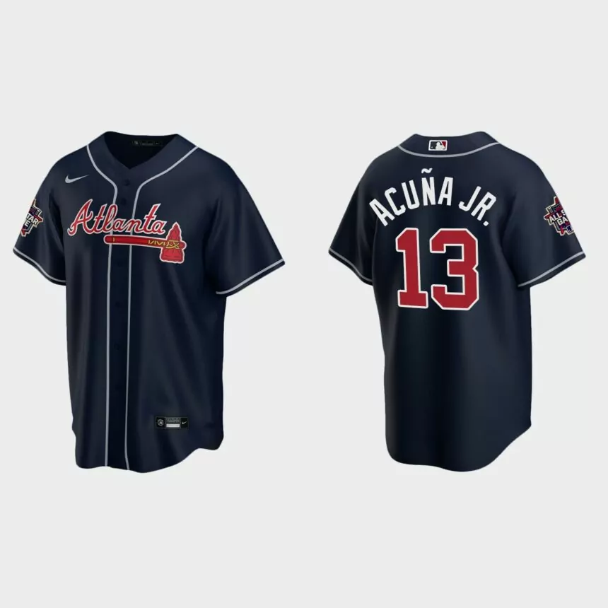 Atlanta Braves #13 Ronald Acuna Jr. Replica 2021 MLB All-Star Jersey – Navy