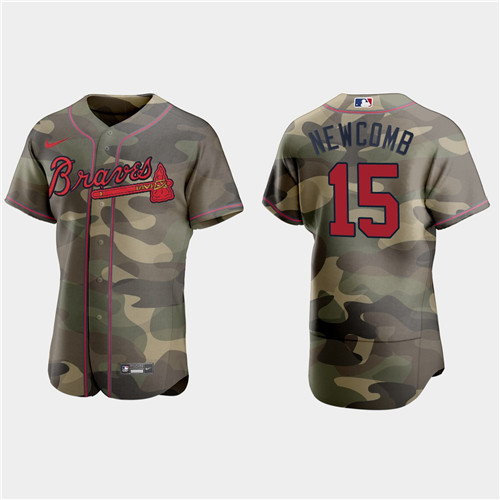 Atlanta Braves #15 Sean Newcomb Men's Nike 2021 Armed Forces Day Authentic MLB Jersey -Camo