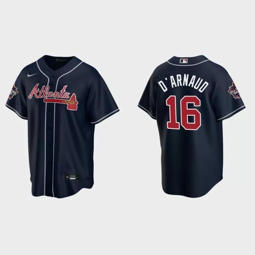 Atlanta Braves #16 Travis d’Arnaud Replica 2021 MLB All-Star Jersey – Navy