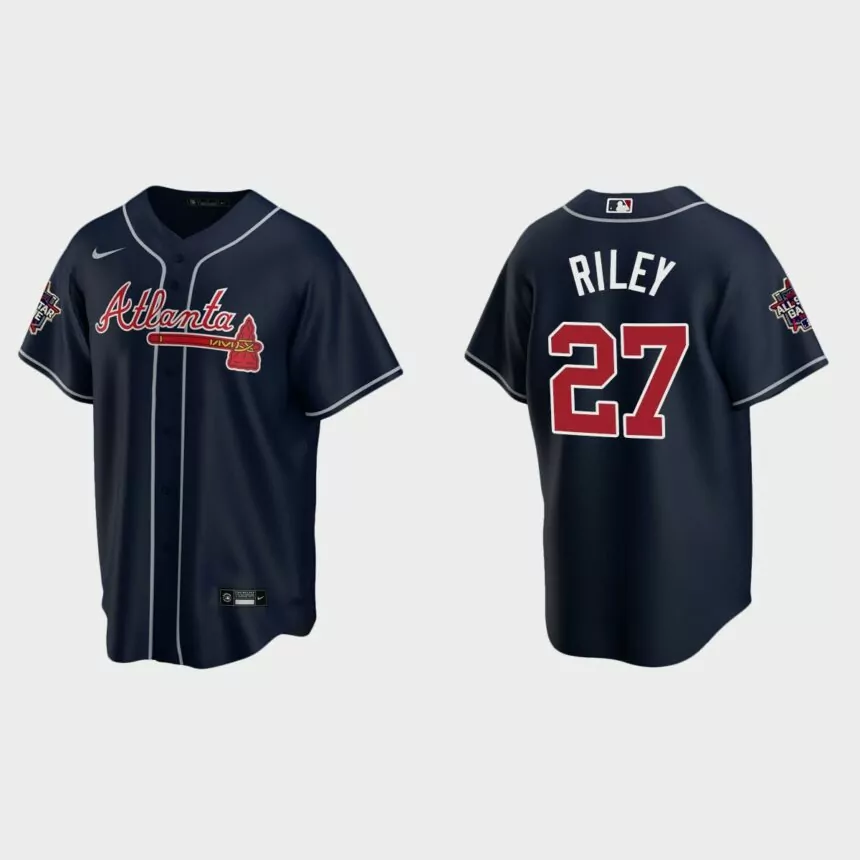 Atlanta Braves #27 Austin Riley Replica 2021 MLB All-Star Jersey – Navy