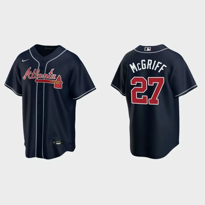 Atlanta Braves #27 Fred McGriff Navy 2020 Replica Alternate Jersey的副本