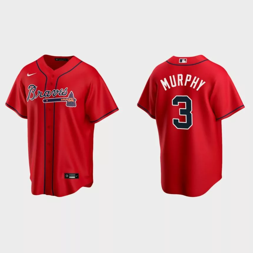 Atlanta Braves #3 Dale Murphy Red 2020 Replica Alternate Jersey