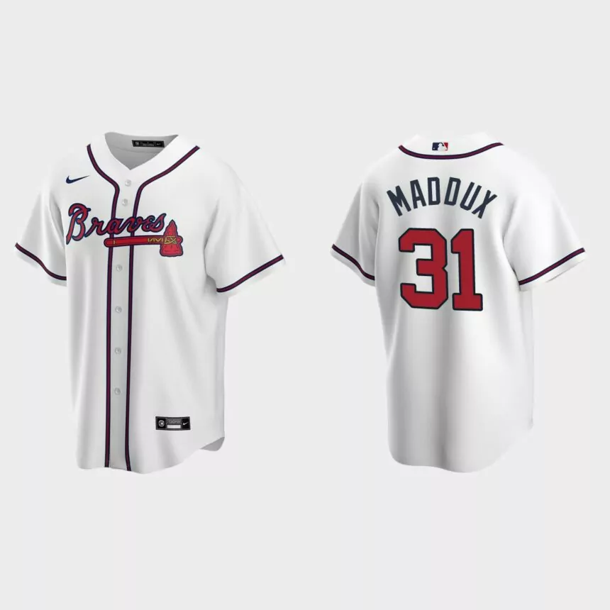 Atlanta Braves #31 Greg Maddux White 2020 Replica Home Jersey