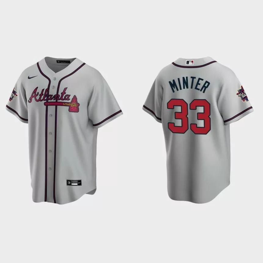 Atlanta Braves #33 A.J. Minter Replica 2021 MLB All-Star Jersey – Gray