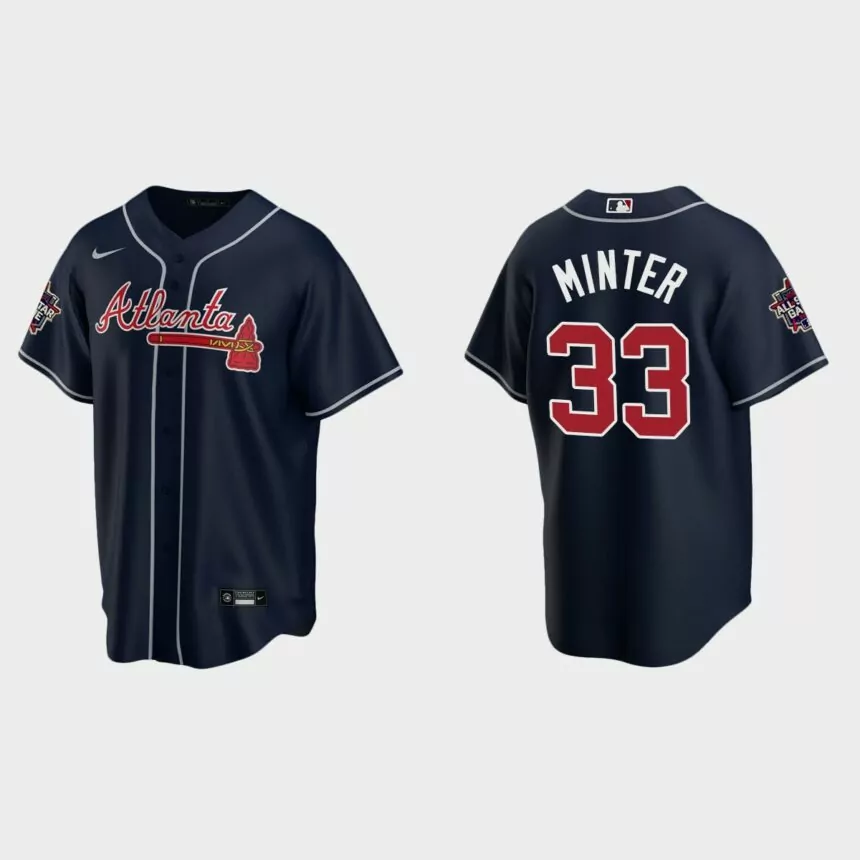 Atlanta Braves #33 A.J. Minter Replica 2021 MLB All-Star Jersey – Navy