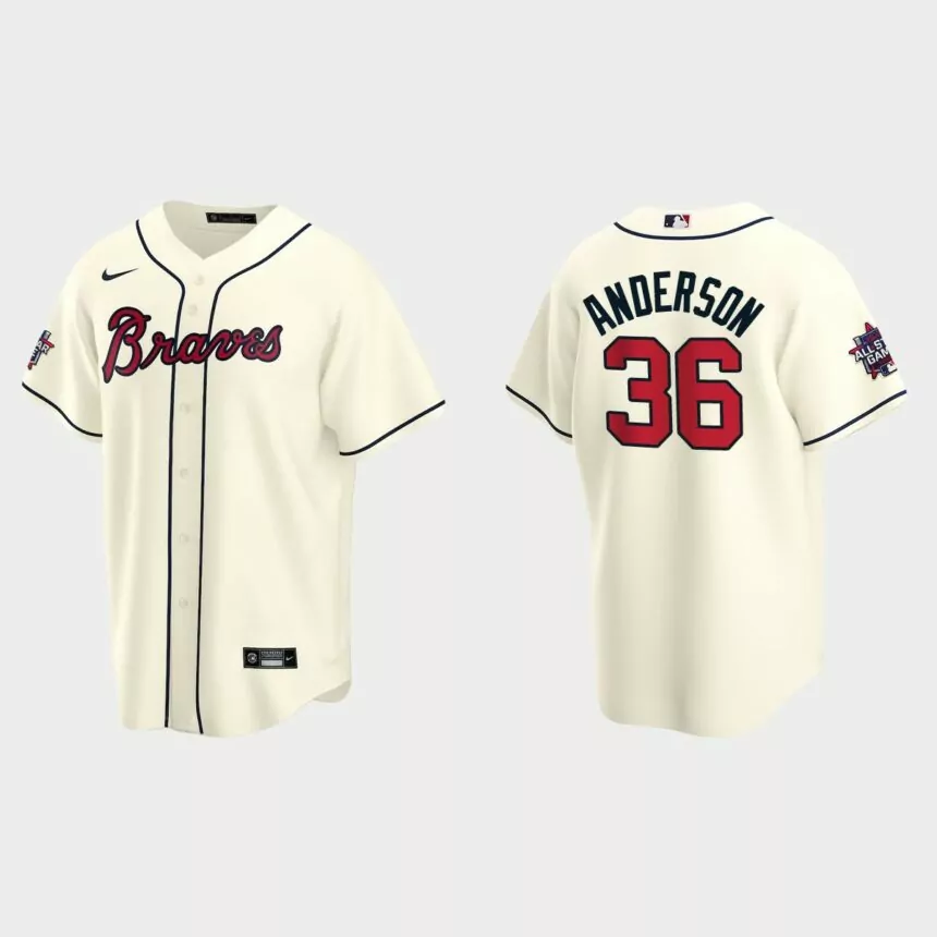 Atlanta Braves #36 Ian Anderson 2021 MLB All-Star Game Replica Jersey – Cream