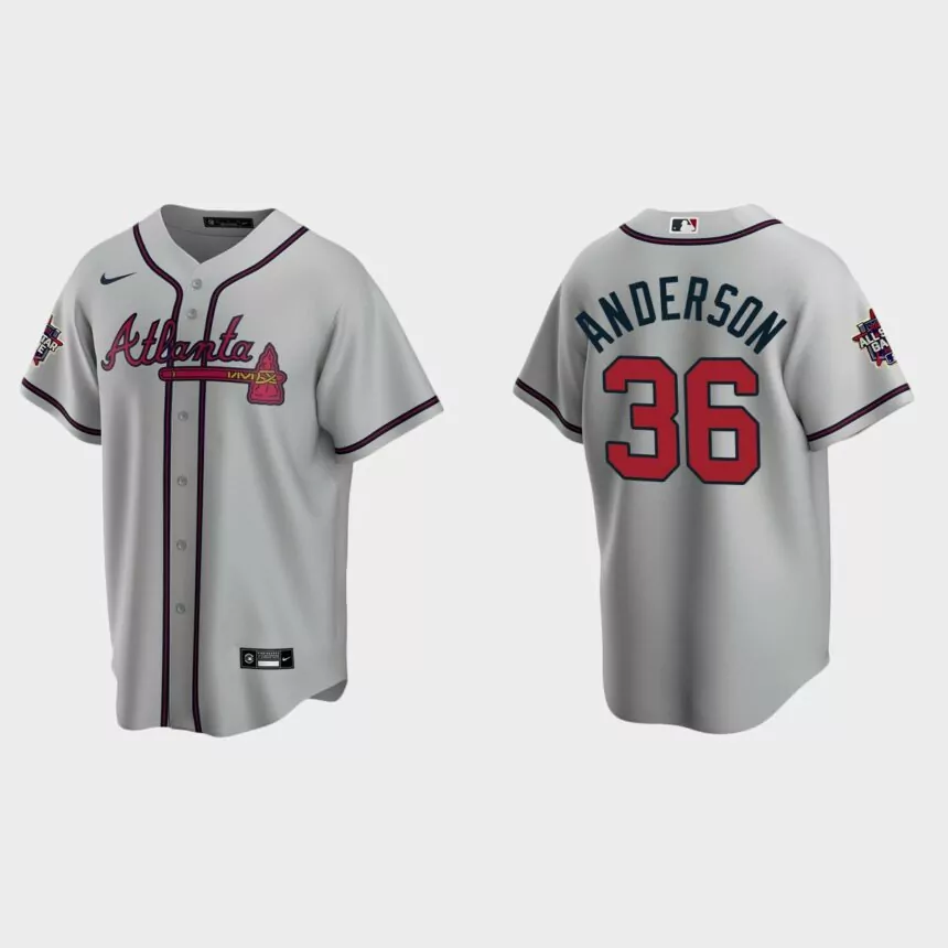 Atlanta Braves #36 Ian Anderson Replica 2021 MLB All-Star Jersey – Gray