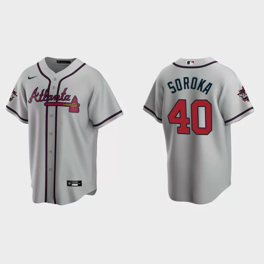 Atlanta Braves #40 Mike Soroka Replica 2021 MLB All-Star Jersey – Gray