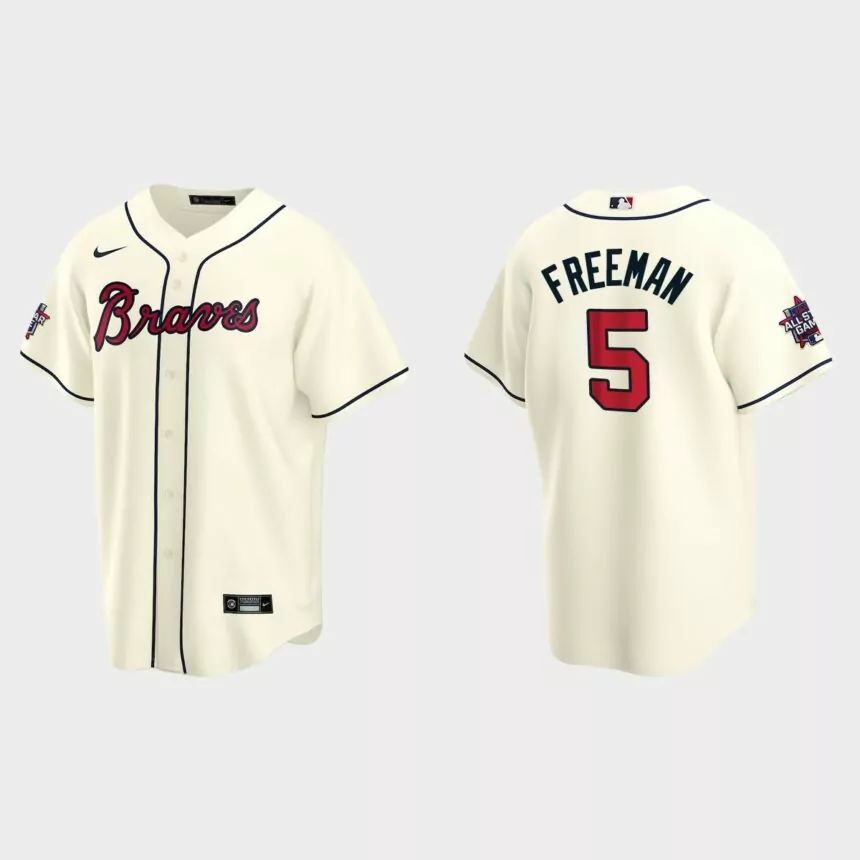 Atlanta Braves #5 Freddie Freeman 2021 MLB All-Star Game Replica Jersey – Cream