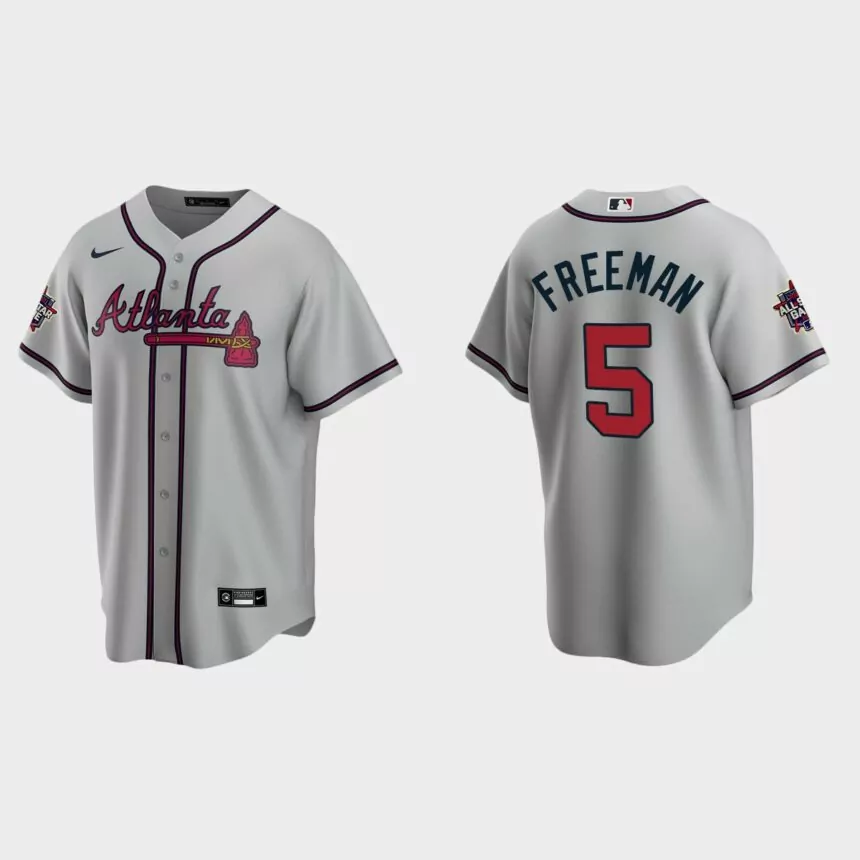 Atlanta Braves #5 Freddie Freeman Replica 2021 MLB All-Star Jersey – Gray