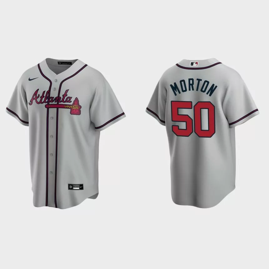 Atlanta Braves #50 Charlie Morton Replica Road Jersey – Gray