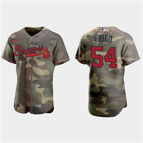Atlanta Braves #54 Max Fried Men's Nike 2021 Armed Forces Day Authentic MLB Jersey -Camo