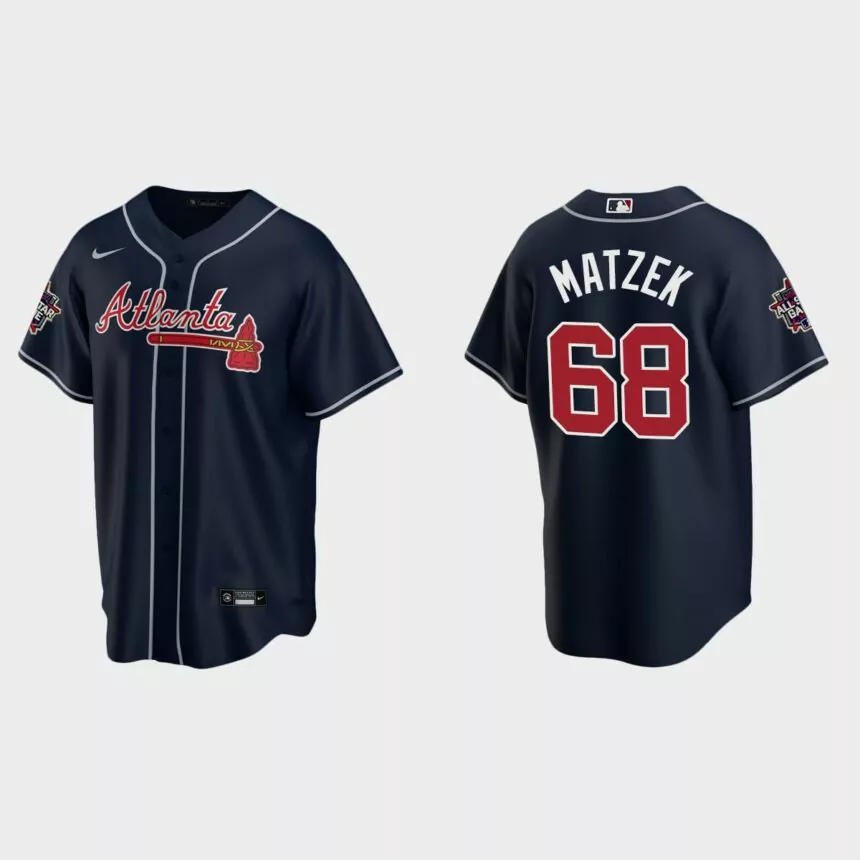 Atlanta Braves #68 Tyler Matzek Replica 2021 MLB All-Star Jersey – Navy