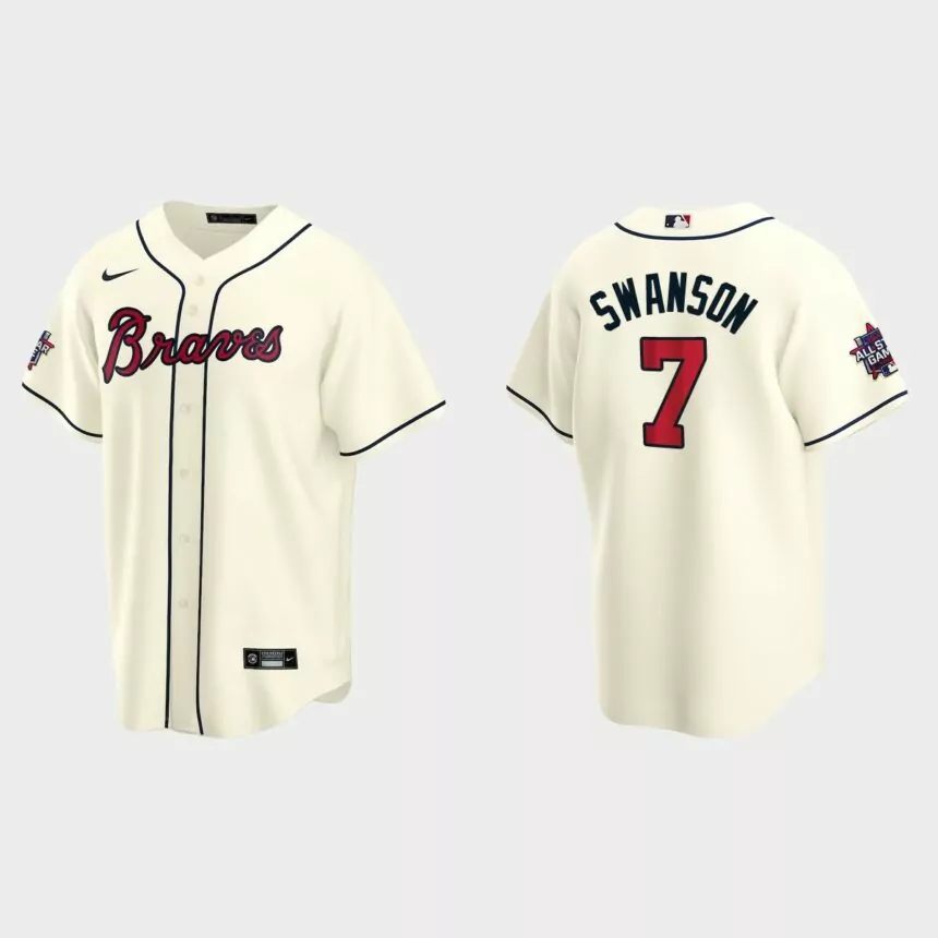 Atlanta Braves #7 Dansby Swanson 2021 MLB All-Star Game Replica Jersey – Cream