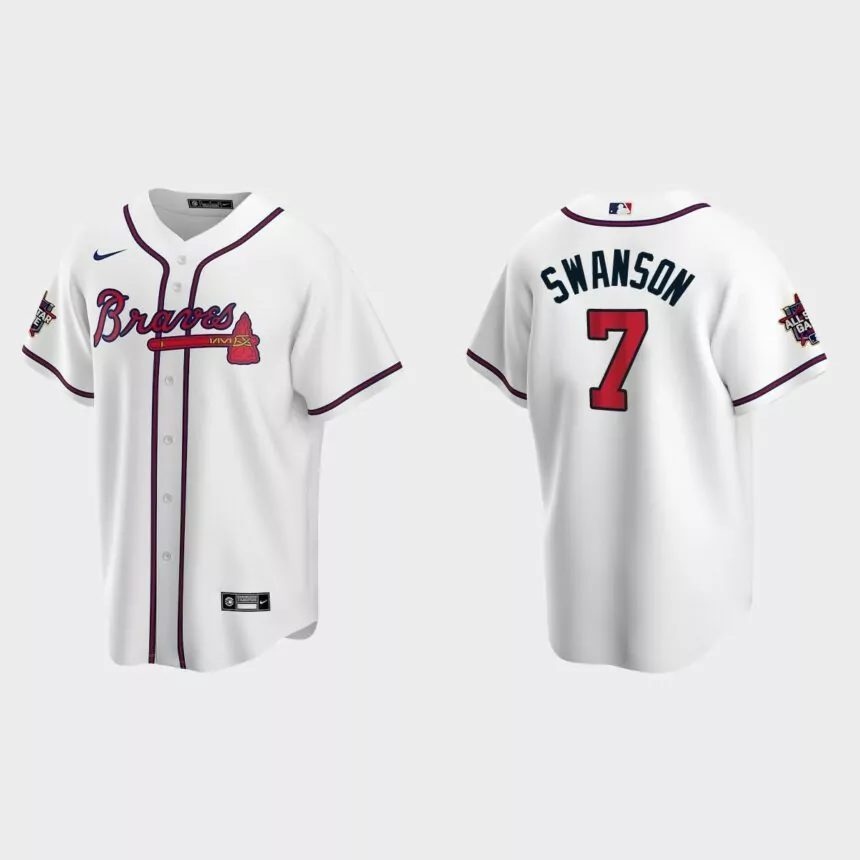 Atlanta Braves #7 Dansby Swanson 2021 MLB All-Star Game Replica Jersey – White
