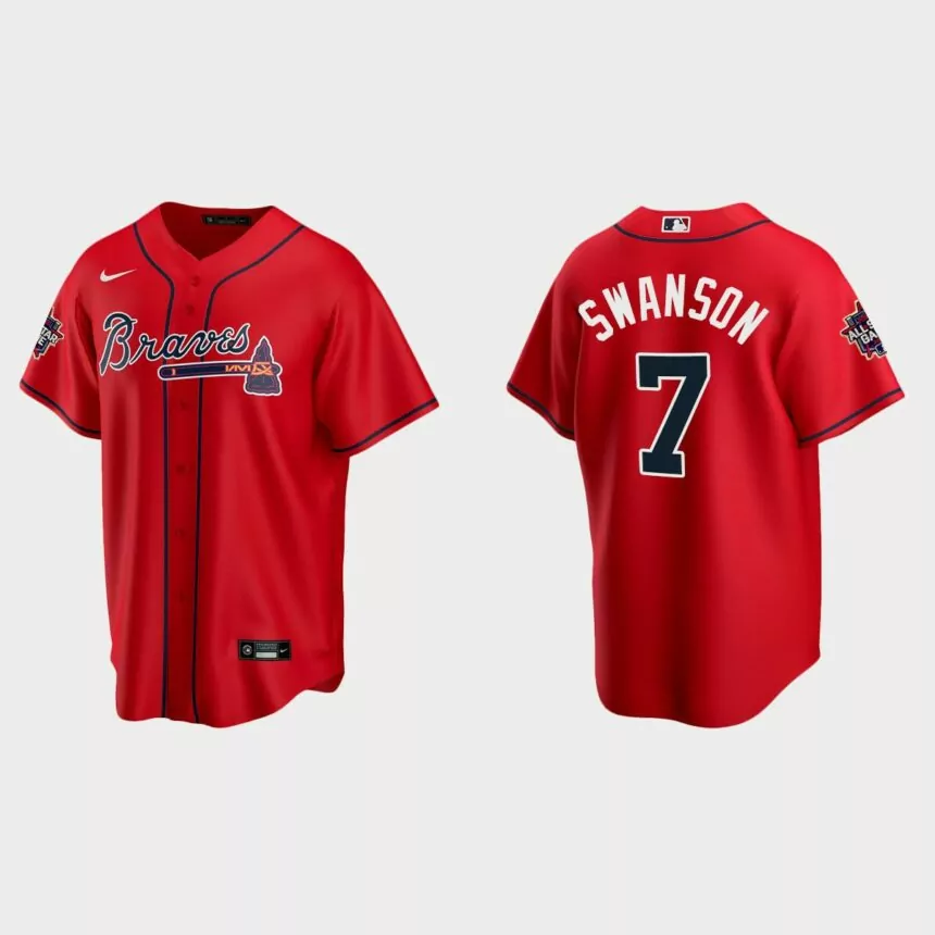 Atlanta Braves #7 Dansby Swanson Replica 2021 MLB All-Star Jersey – Red