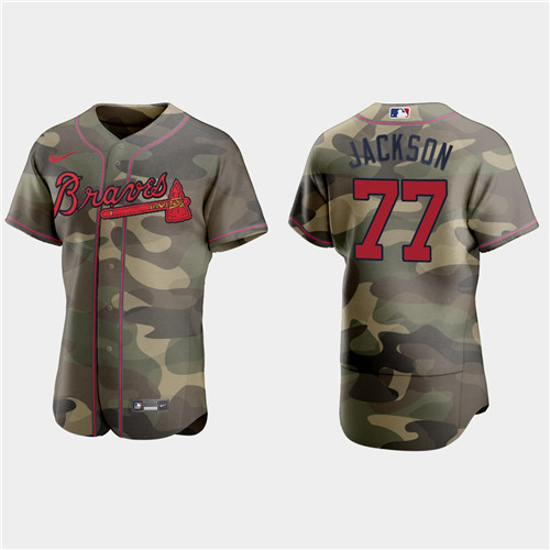 Atlanta Braves #77 Luke Jackson Men's Nike 2021 Armed Forces Day Authentic MLB Jersey -Camo