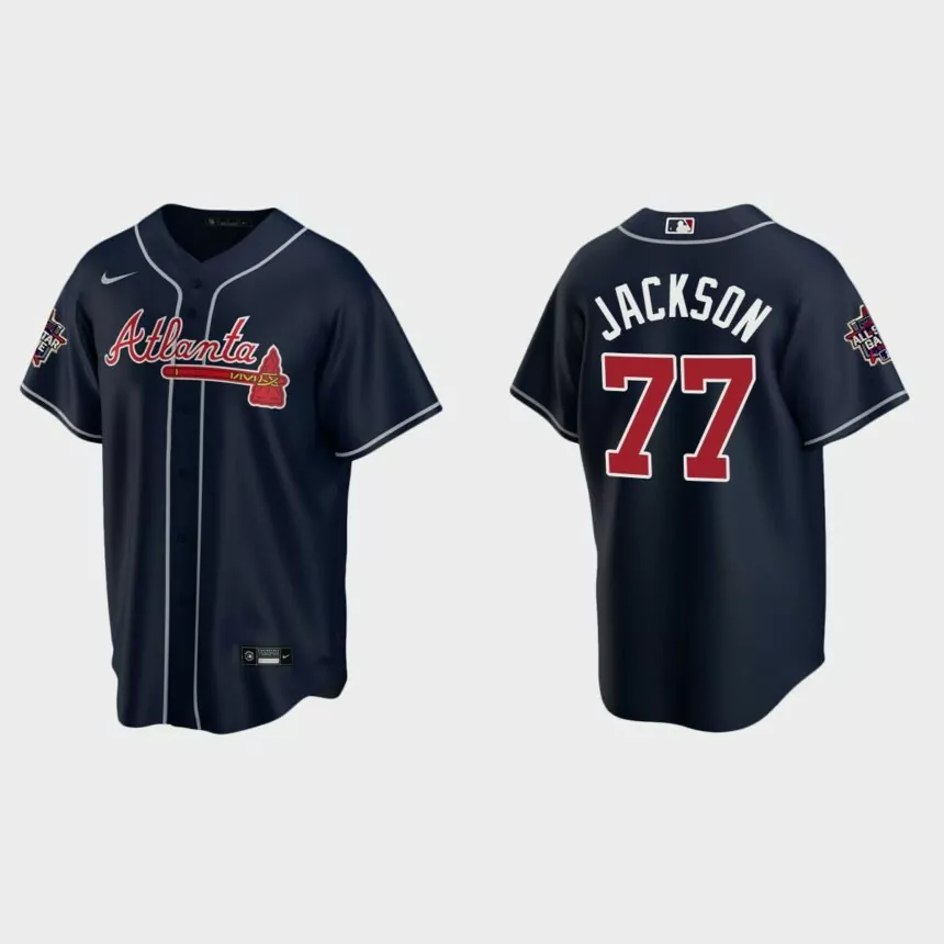 Atlanta Braves #77 Luke Jackson Replica 2021 MLB All-Star Jersey – Navy