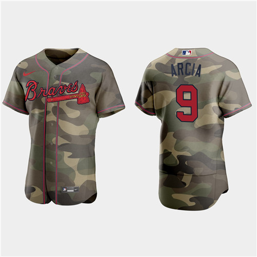 Atlanta Braves #9 Orlando Arcia Men's Nike 2021 Armed Forces Day Authentic MLB Jersey -Camo